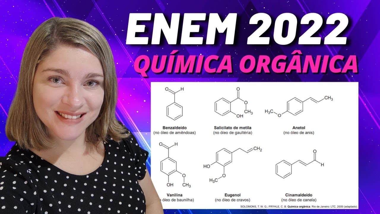 Thumbnail: Química orgânica | (Enem 2022) De modo geral, a palavra aromático invoca associações agradáveis