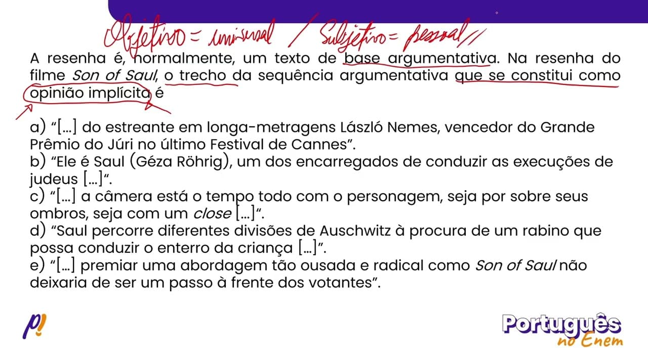 Thumbnail: ENEM 2021 - ESTUDOS DO TEXTO | Intenso e original, Son of Saul retrata horror do holocausto...