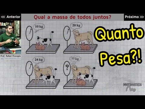 Thumbnail da aula: PROBLEMA DE RACIOCÍNIO LÓGICO - A Massa dos Animais (Quanto Pesa?) | Matemática Rio