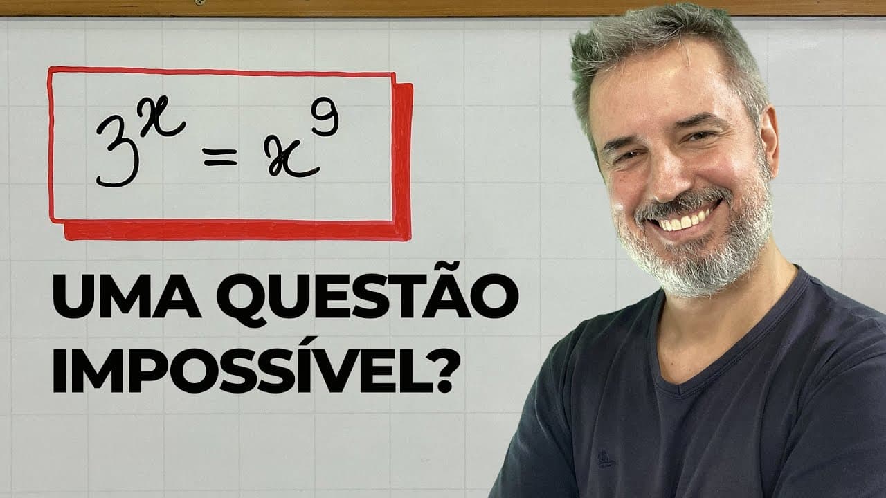 Thumbnail: 3ˣ = x⁹ : uma questão IMPOSSÍVEL? 😮 [Horizontal]