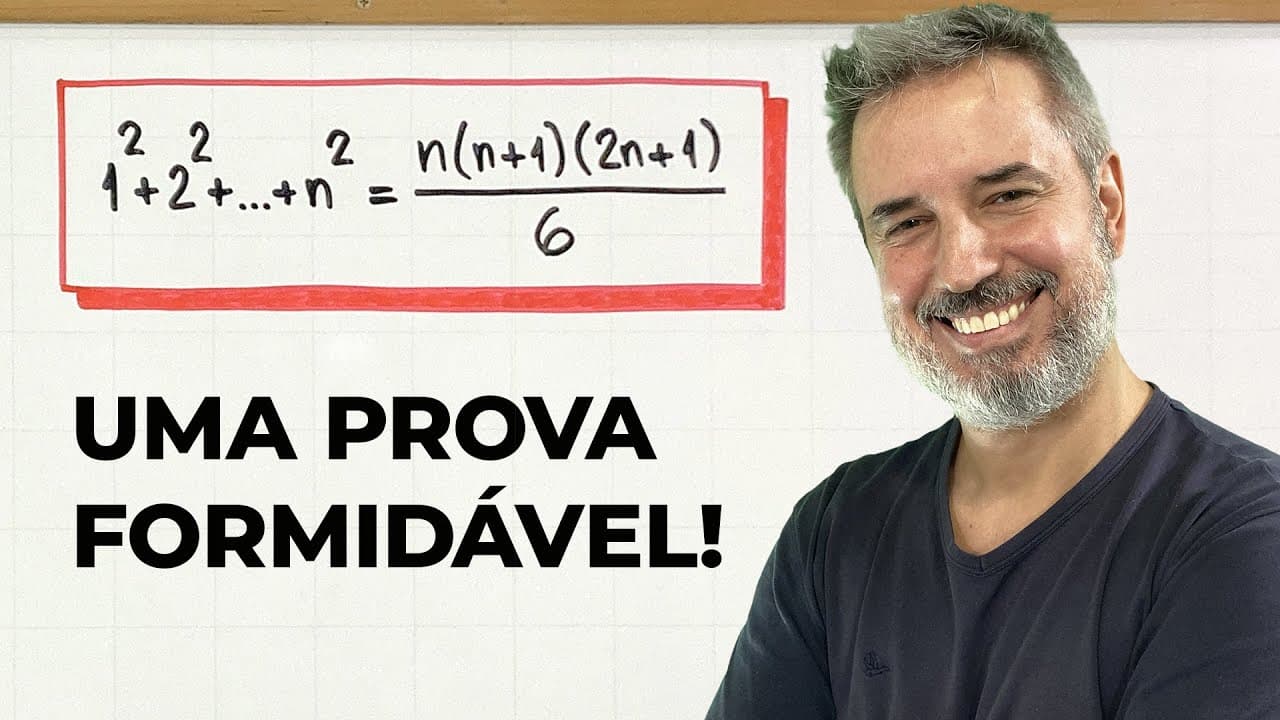 Thumbnail: Uma prova FORMIDÁVEL para 1²+2²+3²+...+n² = n(n+1)(2n+1)/6 [Horizontal]