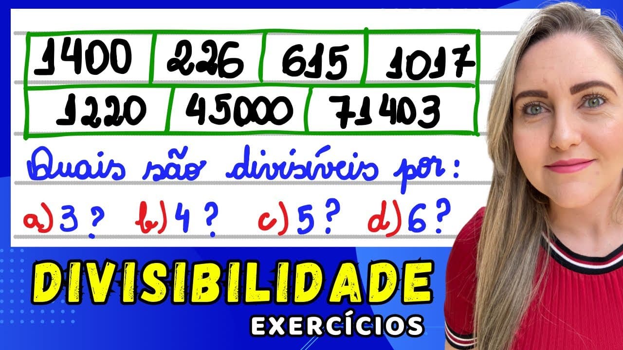 Thumbnail: EXERCÍCIOS DE CRITÉRIOS DE DIVISIBILIDADE! APRENDA COMO FAZER AGORA!!!.EXPLICAÇÃO PASSO A PASSO 📚🚀