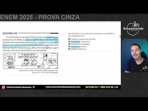 Thumbnail da aula: ENEM 2025 - A tirinha ilustra um processo físico em que uma onda sonora, produzida pela