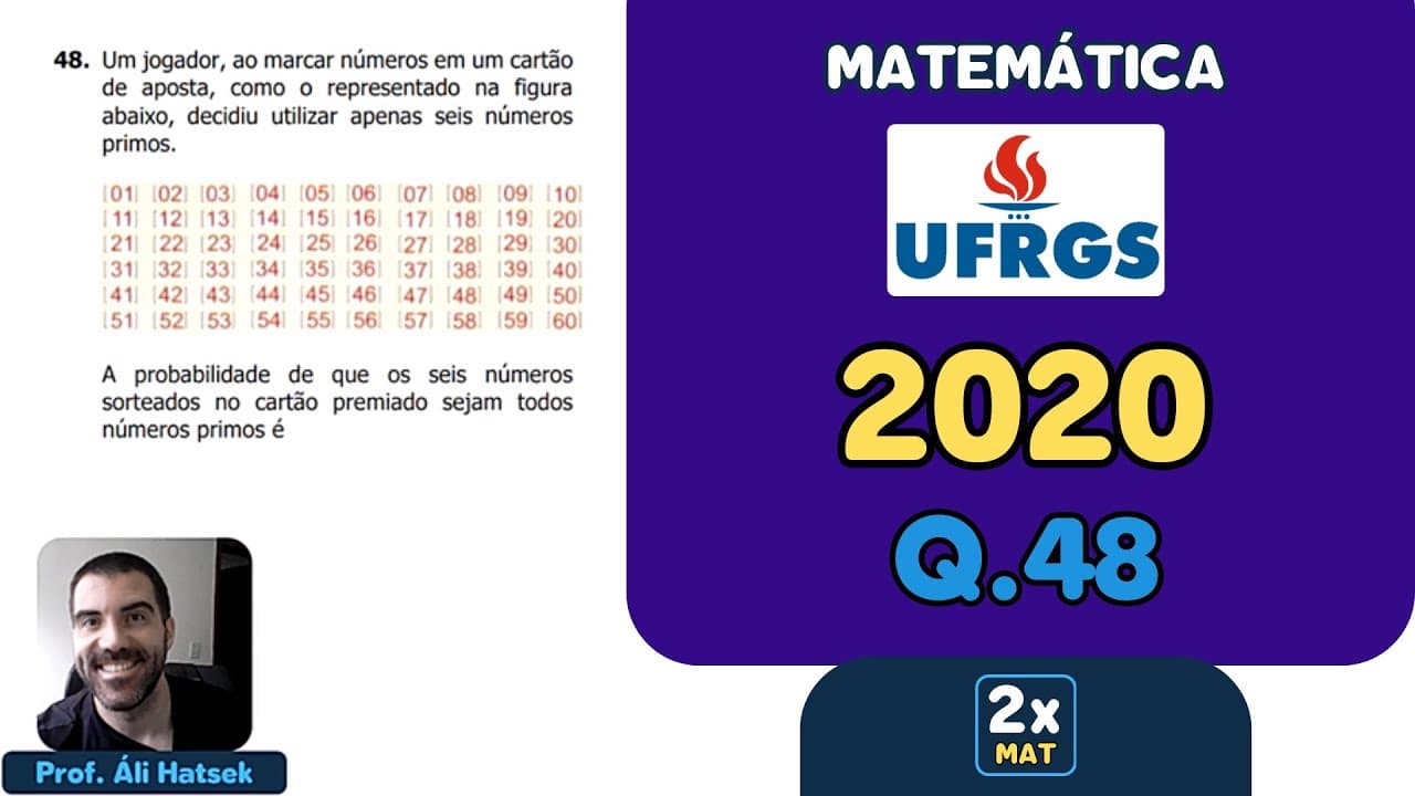 Thumbnail: Resolução Matemática UFRGS 2020 - Questão 48 | Matemática em Dobro