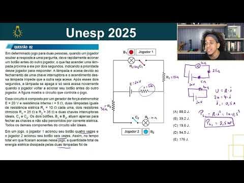 Thumbnail da aula: (Unesp 2025 - Física - Questão 82) Em um determinado jogo para duas pessoas, quando um jogador