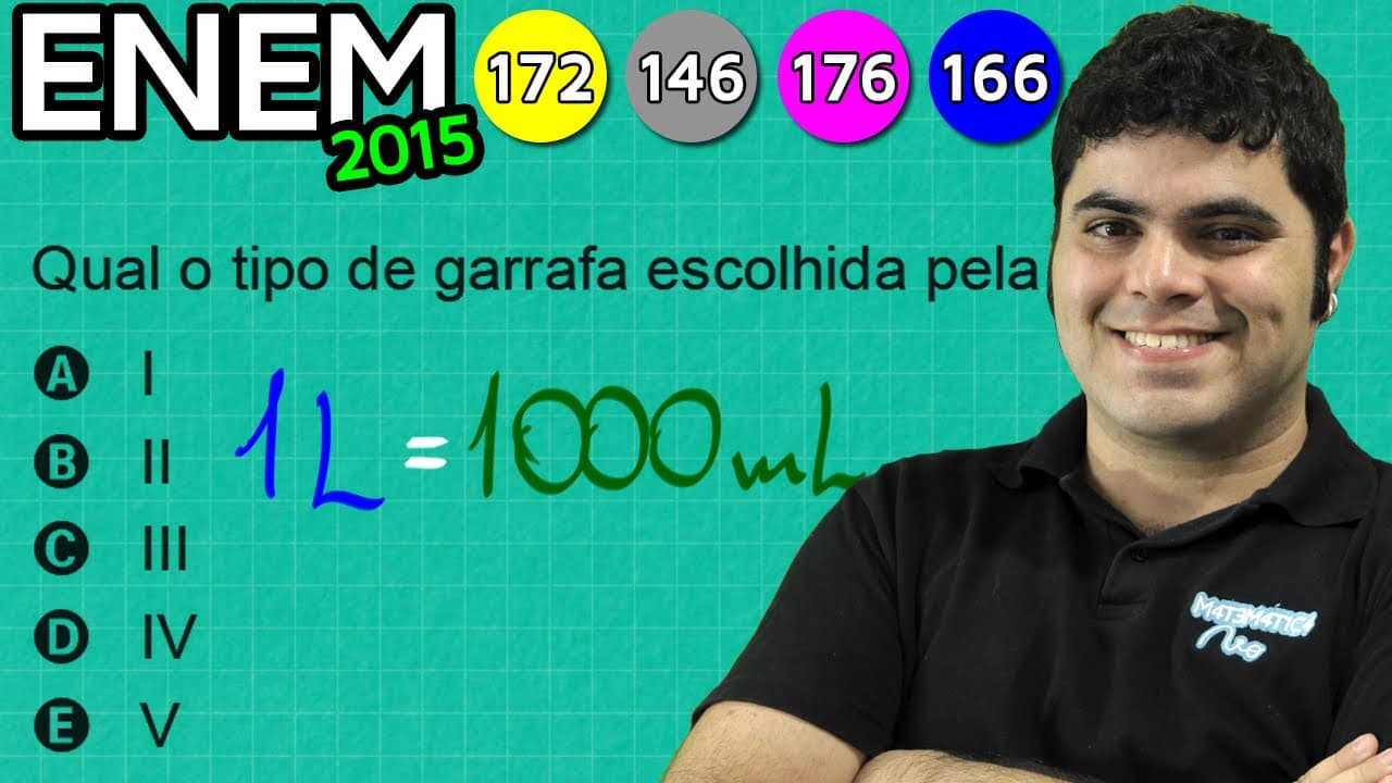 Thumbnail: ENEM 2015 Matemática #31 - Multiplicação e Conversão de Mililitro para Litro