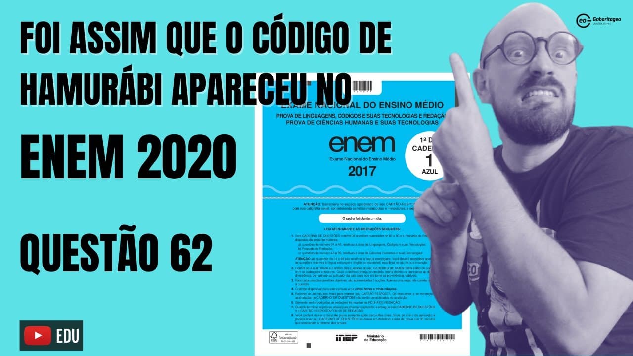 Thumbnail: QUESTÃO 62 CADERNO AZUL | ENEM 2020 | HISTÓRIA