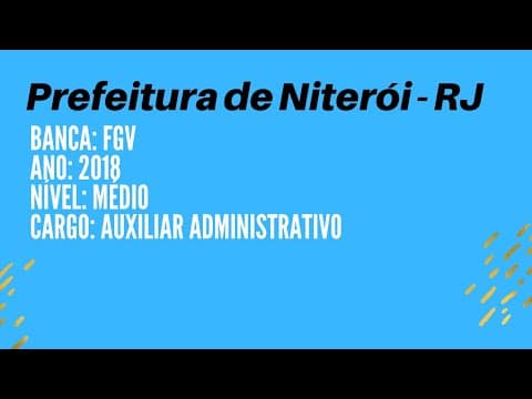 Thumbnail da aula: Questão 24 - Prefeitura de Niterói - RJ - 2018