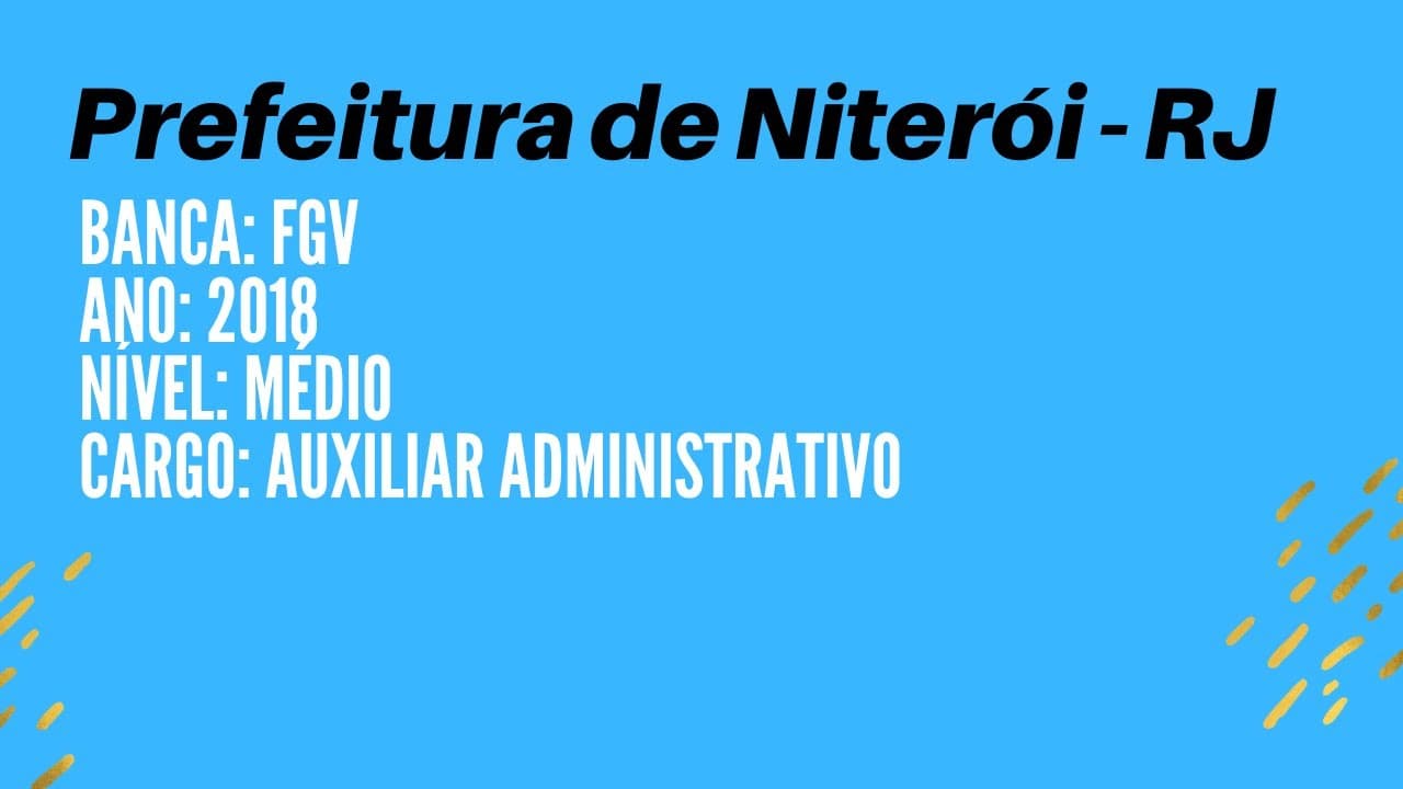 Thumbnail: Questão 24 - Prefeitura de Niterói - RJ - 2018