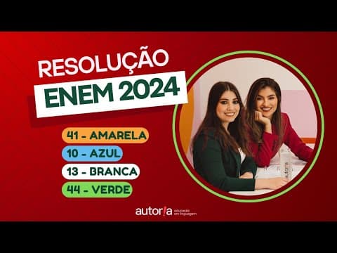 Thumbnail da aula: Resolução Enem 2024 - Autoria Linguagem - Questão 41 | Linguagens, prova amarela