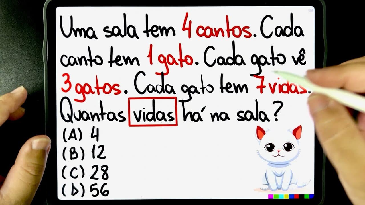 Thumbnail: 🔥 QUANTAS VIDAS HÁ NA SALA? 🐱 Nenhum GATO conseguiu RESOLVER ISSO! 😱 Você consegue?