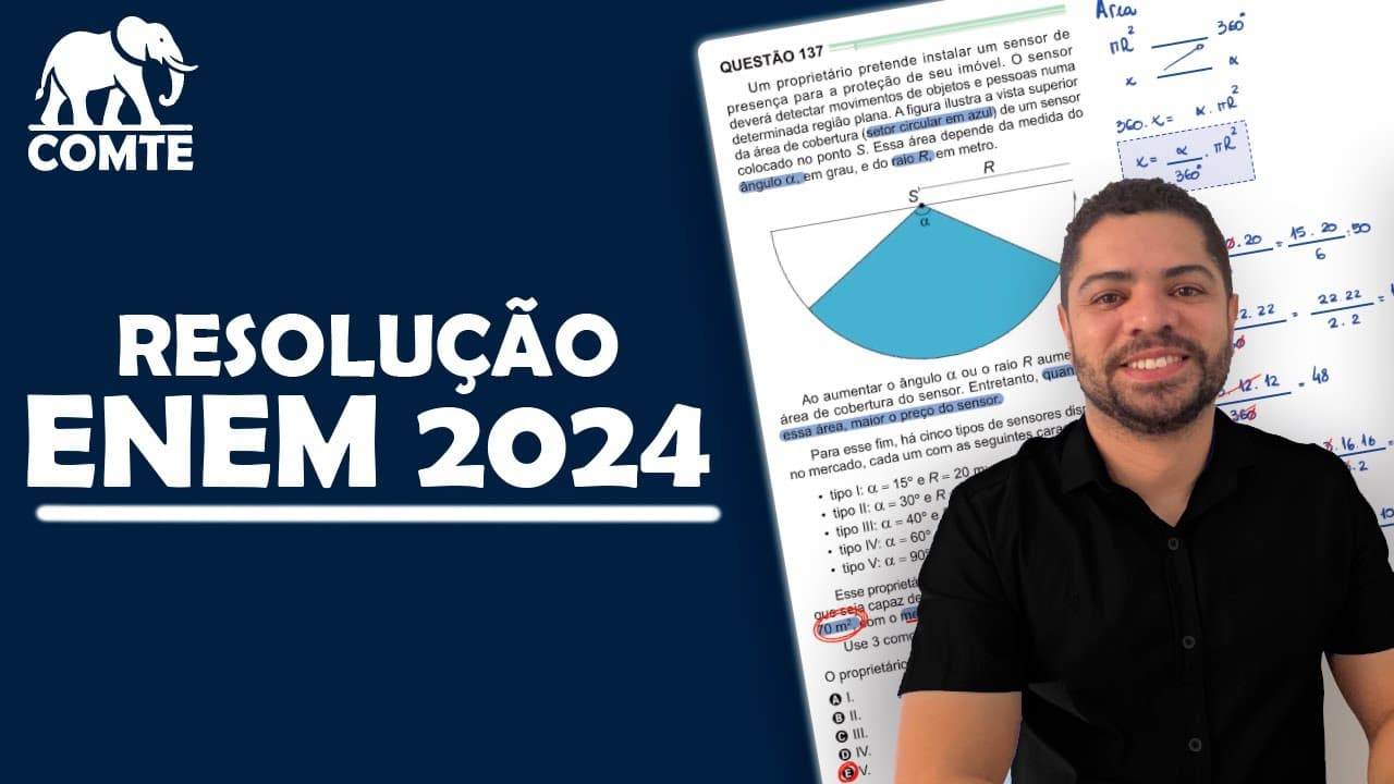 Thumbnail: Questão 137 | Prova Verde ENEM 2024 | Um proprietário pretende instalar um sensor de presença para