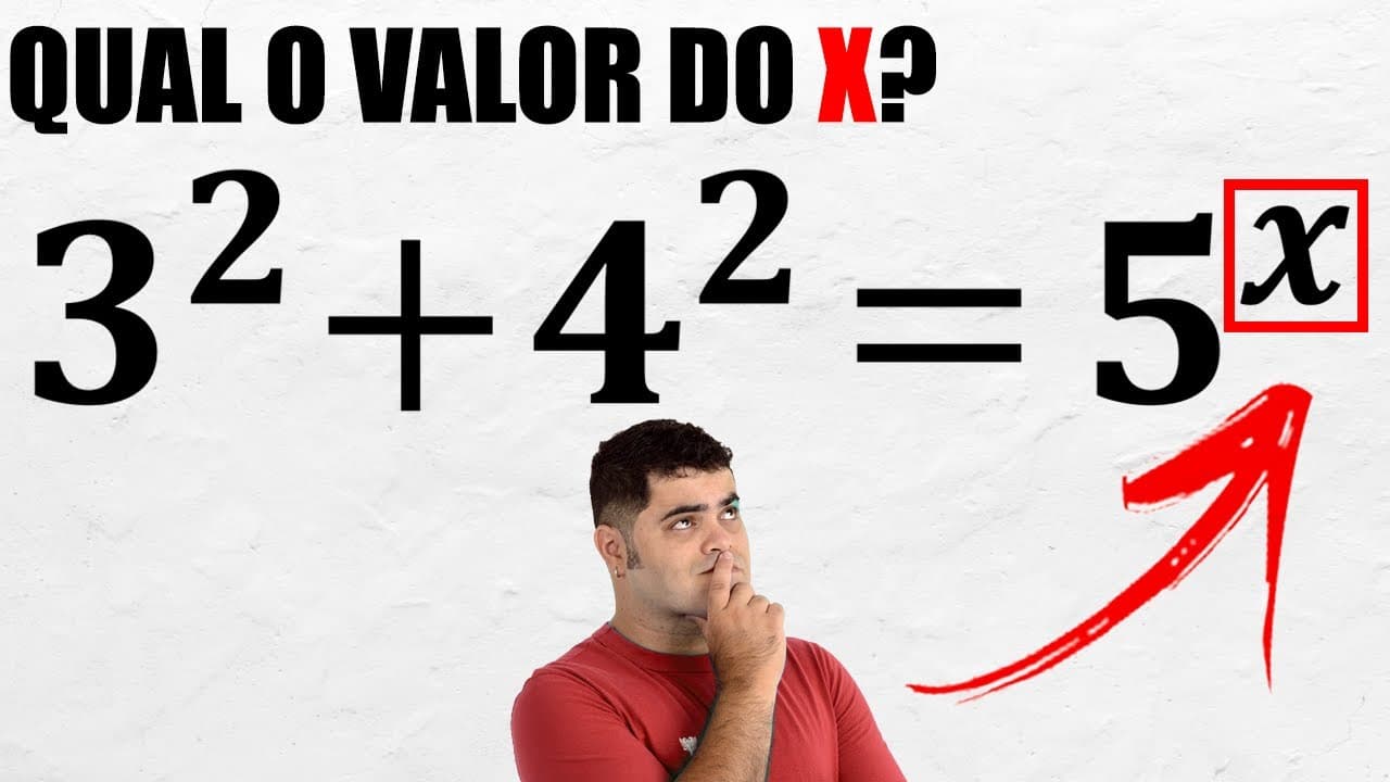Thumbnail: ❤️ Questão de Concurso: QUAL O VALOR DO X? Equação Exponencial e Teorema de Pitágoras INCRÍVEL!