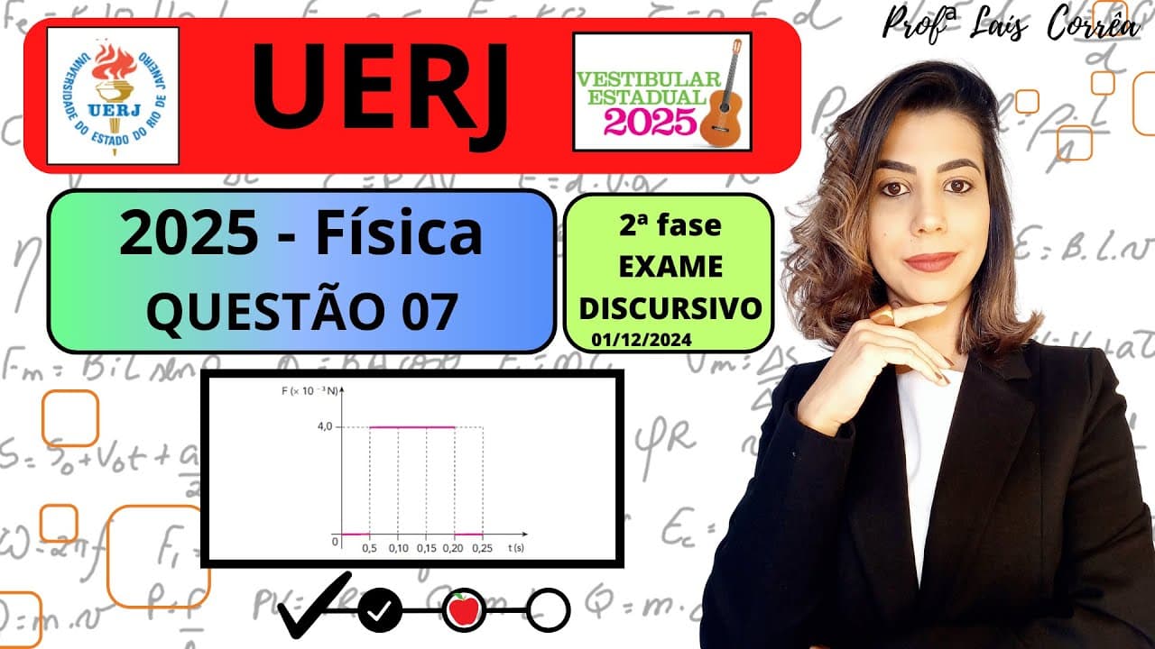 Thumbnail: 🟢 FÍSICA/ UERJ 2025 /QUESTÃO 07 / 2ª FASE /Um grupo de especialistas simulou as propriedades ....