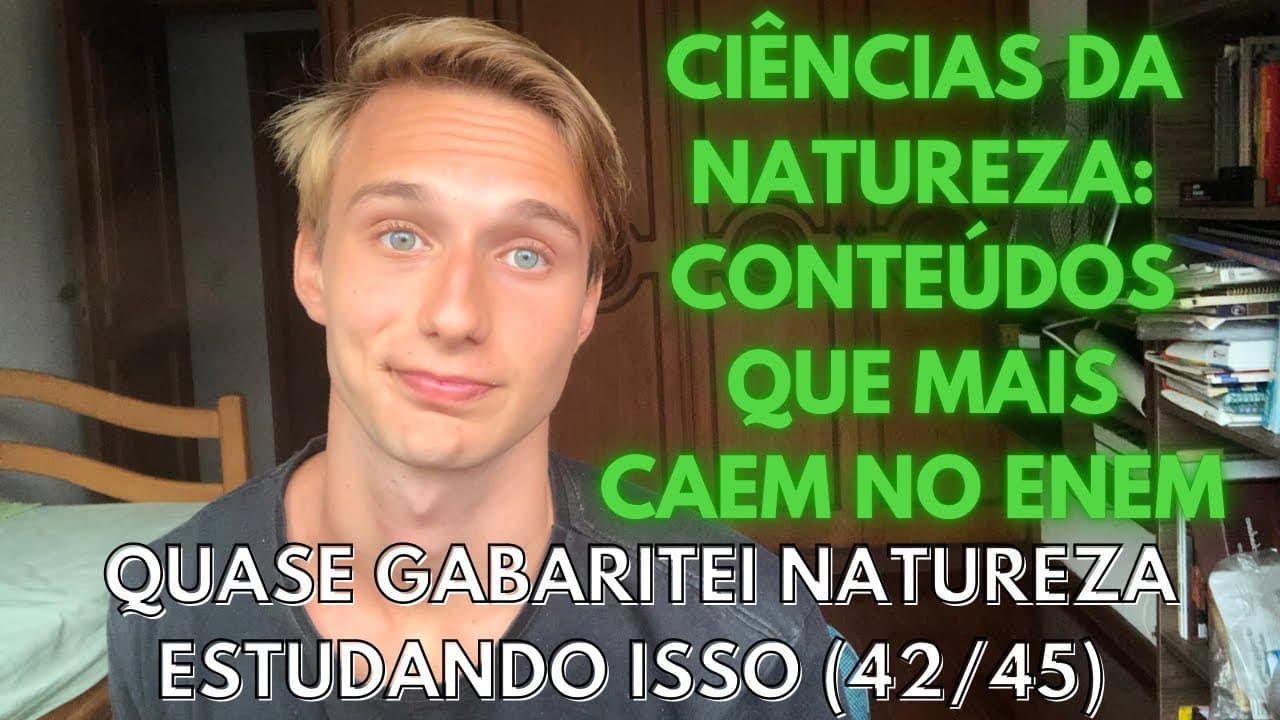 Thumbnail: O que mais cai em FÍSICA, QUÍMICA e BIOLOGIA no ENEM (Análise detalhada + Checklist Completo)