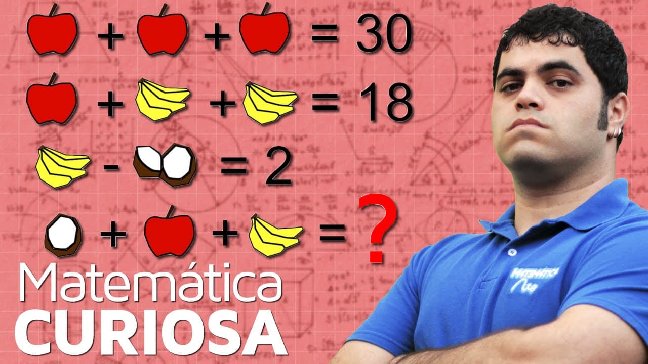 Thumbnail: Desafio da Maçã, Banana e Coco (Sistema das Frutas) | Matemática Rio