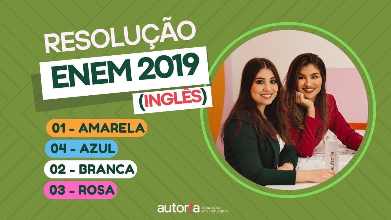 Thumbnail: Enem 2019 - Autoria Linguagem - Questão 01 | Linguagens, prova amarela
