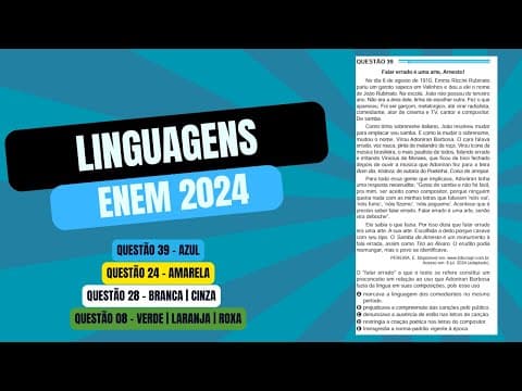 Thumbnail da aula: Resolução questão 39 (PROVA AZUL) | Linguagens ENEM 2024