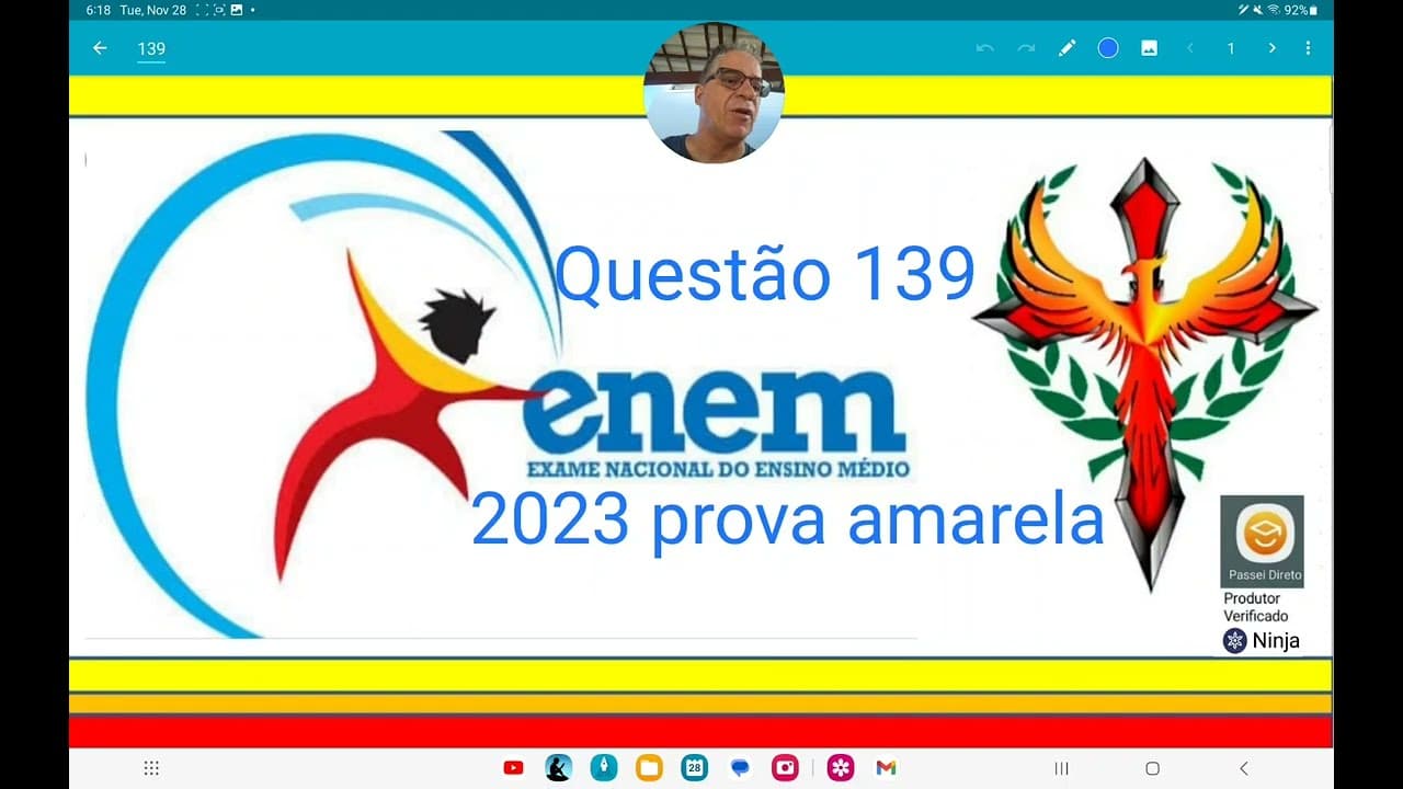 Thumbnail: ENEM 2023 Questão 139, Uma pessoa pratica quatro atividades físicas — caminhar, correr, andar bike