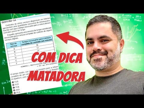 Thumbnail da aula: ENEM 2024 Matemática: PRECISA RESOLVER RÁPIDO essa Questão de MÉDIA ARITMÉTICA (com dica)