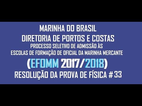Thumbnail da aula: Resolução da prova de FÍSICA – EFOMM– 2018 – Questão:33.