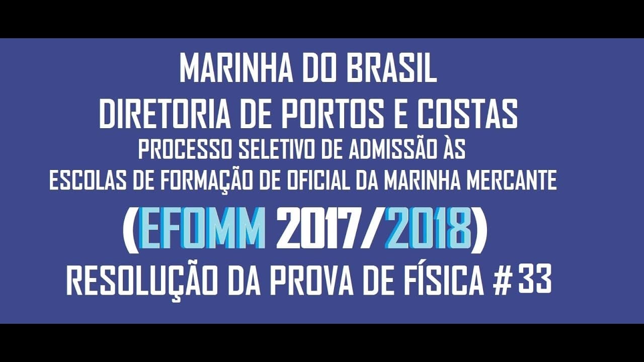 Thumbnail: Resolução da prova de FÍSICA – EFOMM– 2018 – Questão:33.
