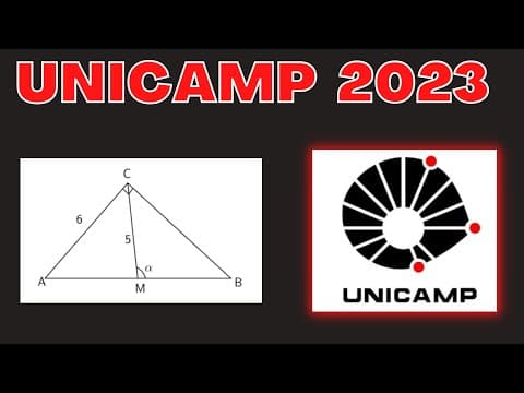 Thumbnail da aula: UNICAMP 2023 | Resolução Matemática | A figura seguinte mostra um triângulo retângulo ABC