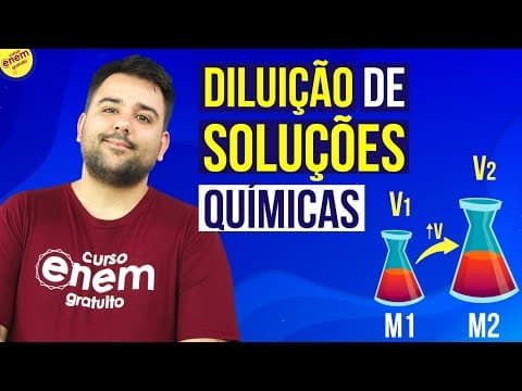Thumbnail da aula: DILUIÇÃO DE SOLUÇÕES QUÍMICAS | Resumo de Química para o Enem
