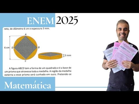 Thumbnail da aula: ENEM 2025 - A figura ilustra o projeto visual para confecção de uma medalha comemorativa, com a