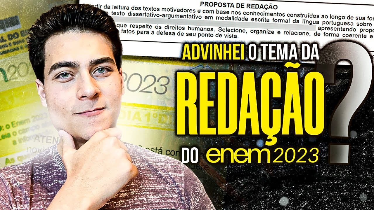 Thumbnail: ADIVINHEI O TEMA DA REDAÇÃO DO ENEM 2023?