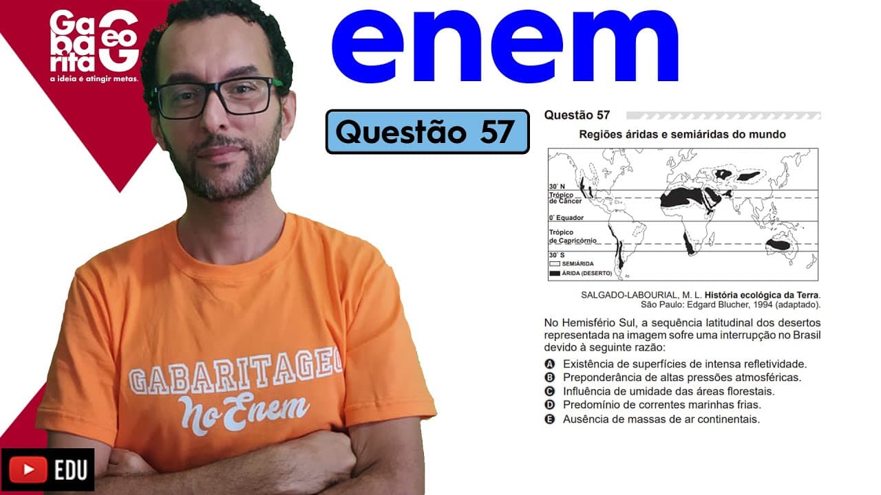 Thumbnail: ENEM 2020 | QUESTÃO 57 |PROVA AZUL|CIÊNCIAS HUMANAS | ENEM 2019 - No Hemisfério Sul..