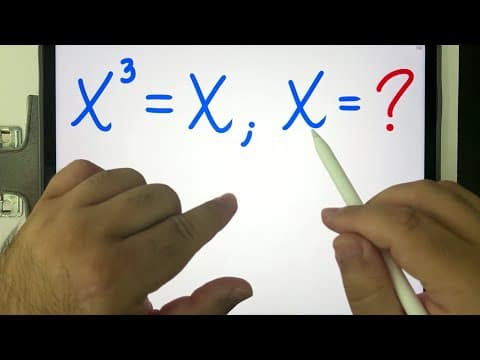 Thumbnail da aula: 🔥 x³ = x; x = ??? | EQUAÇÃO CÚBICA 👀 Quais são as TRÊS RAÍZES dessa Equação do Terceiro Grau?