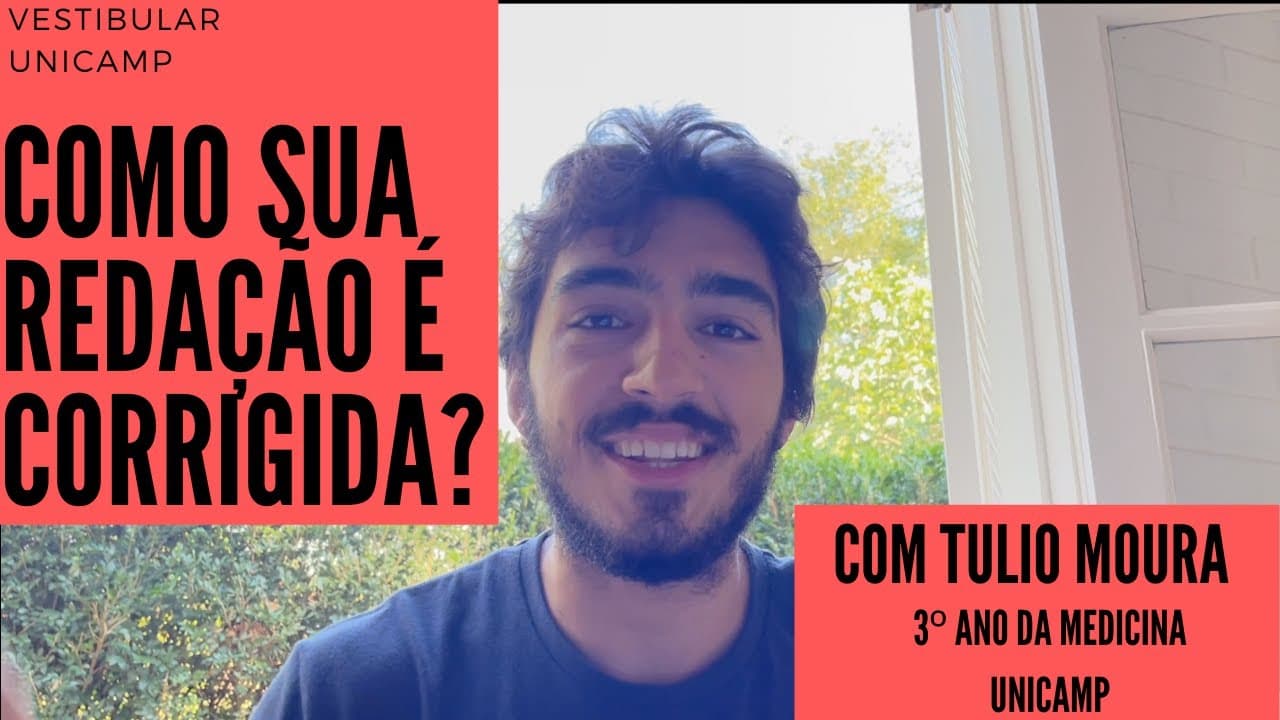 Thumbnail: COMO É A CORREÇÃO DA REDAÇÃO NO VESTIBULAR DA UNICAMP ? // ANÁLISE PORMENORIZADA POR TULIO MOURA