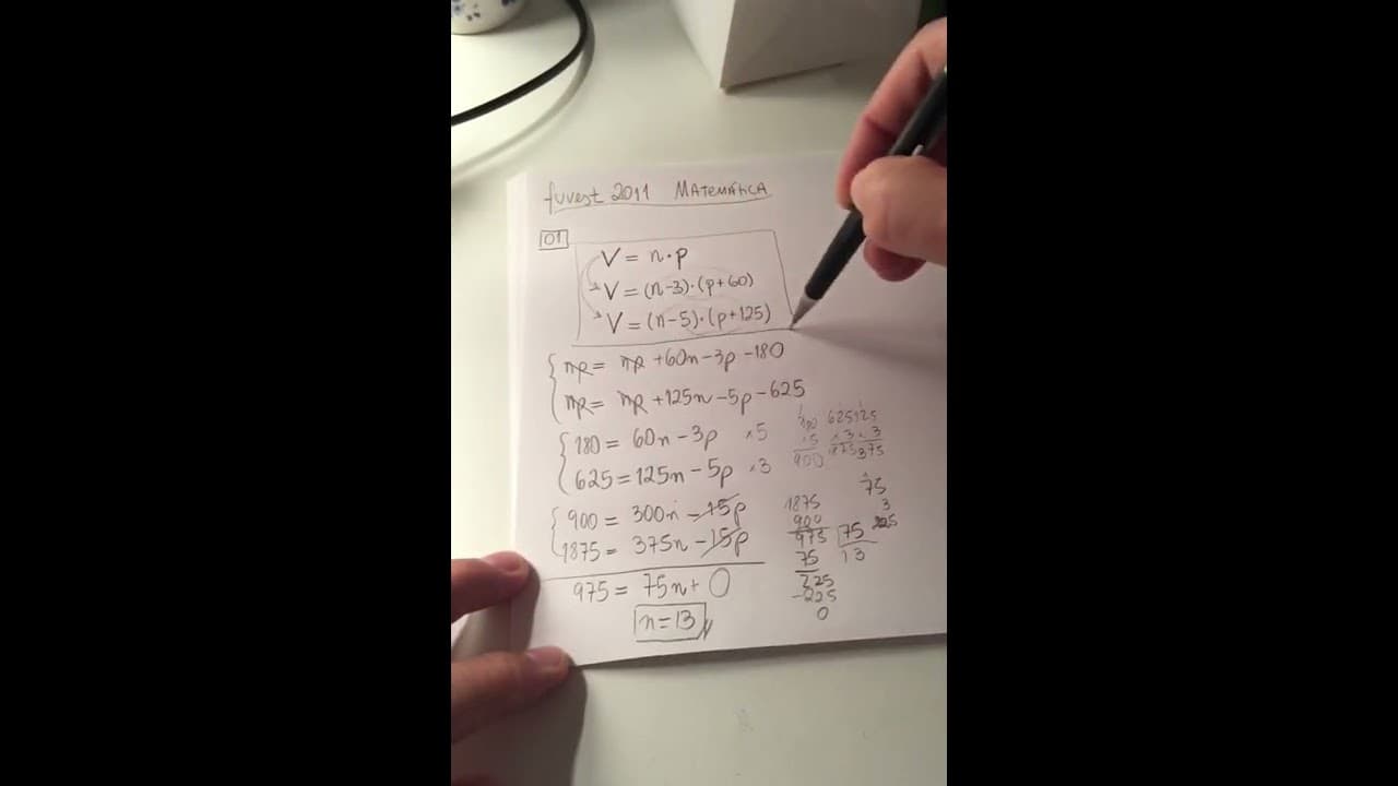 Thumbnail: Fuvest 2011 Matemática - questão 1