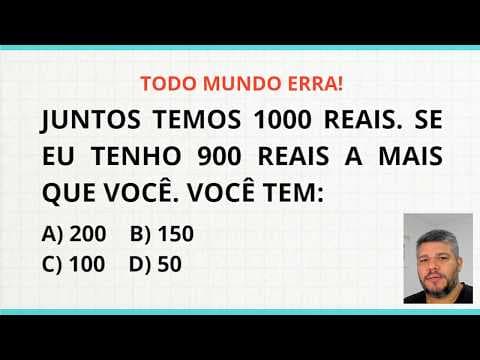 Thumbnail da aula: PROBLEMA DE MATEMÁTICA QUE A MAIORIA NÃO ENTENDE!