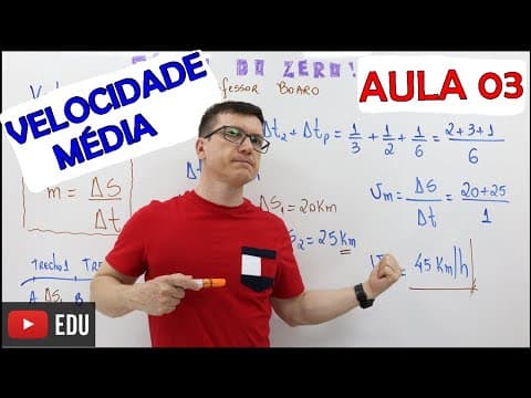 Thumbnail da aula: VELOCIDADE MÉDIA - FÍSICA BÁSICA (FÍSICA do ZERO) - Teoria e Exercícios   AULA 03