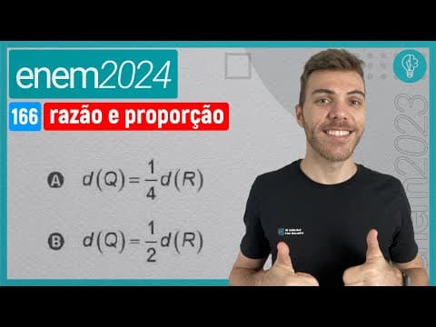 Thumbnail da aula: A densidade demográfica de uma região é definida como sendo a razão entre o - RAZÃO E PROPORÇÃO