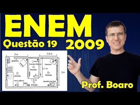 Thumbnail da aula: ENEM 2009 - Física - Eletricidade - Questão 19 resolvida (Caderno Azul) - Prof. Marcelo Boaro