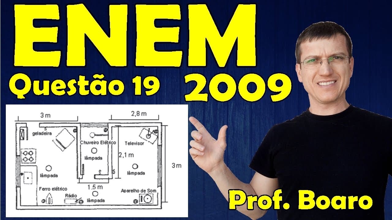 Thumbnail: ENEM 2009 - Física - Eletricidade - Questão 19 resolvida (Caderno Azul) - Prof. Marcelo Boaro