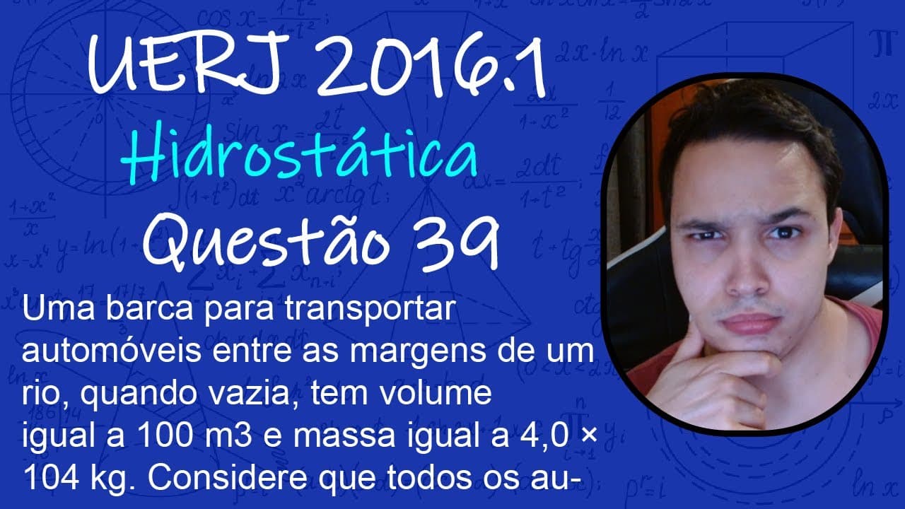 Thumbnail: UERJ 2016 - Uma barca para transportar automóveis entre as margens de um rio, quando vazia, tem