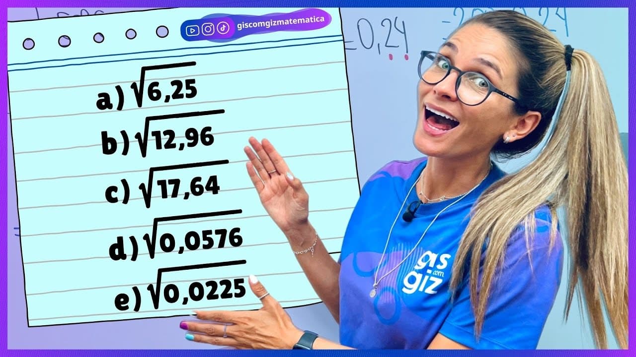 Thumbnail: RAIZ QUADRADA DE DECIMAIS  | RAIZ QUADRADA COM VIRGULA | EXERCÍCIOS