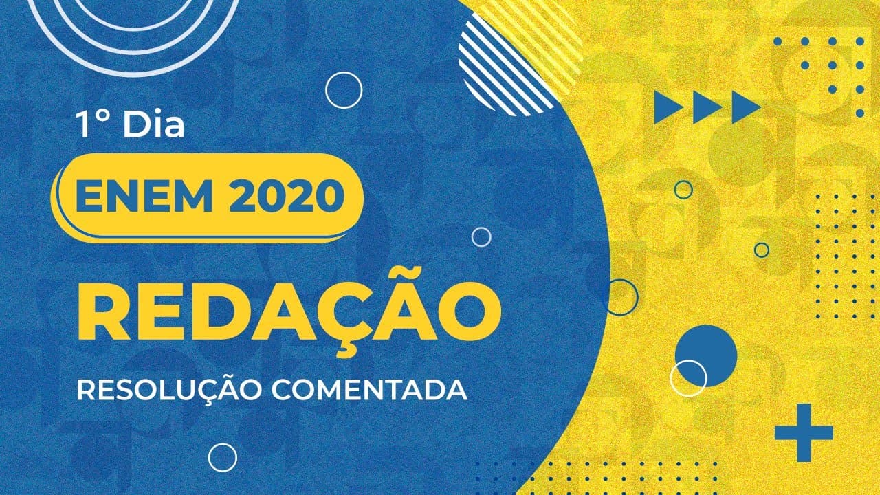 Thumbnail: Resolução Comentada - ENEM 2020 - 1º dia - Redação