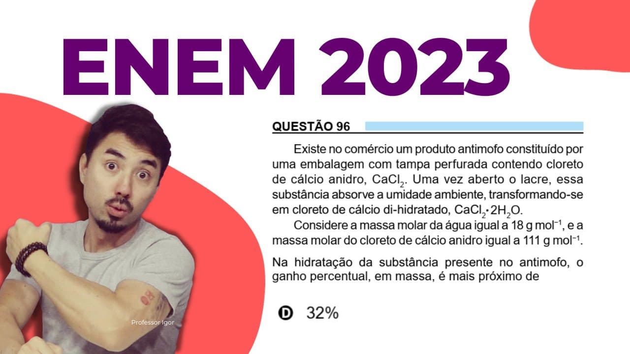 Thumbnail: Questão 96 Enem 2023 Caderno Azul Química