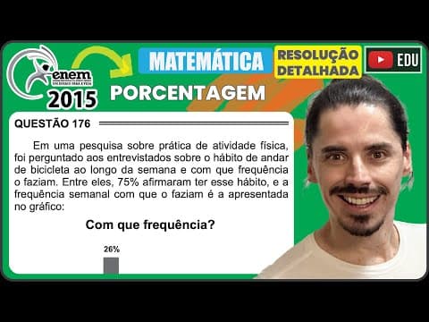 Thumbnail da aula: [ENEM 2015 PPL] 176 📘 PORCENTAGEM Em uma pesquisa sobre prática de atividade física, foi perguntado