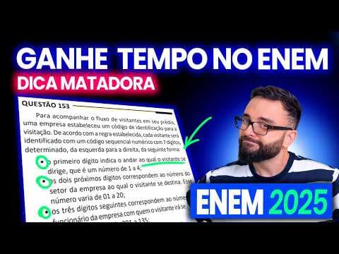 Thumbnail da aula: [Enem 2025] Prova amarela 153 - Para acompanhar o fluxo de visitantes em seu prédio, uma empresa