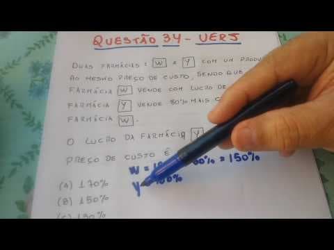 Thumbnail da aula: UERJ 2018: Matemática Fácil !!! PORCENTAGEM !!