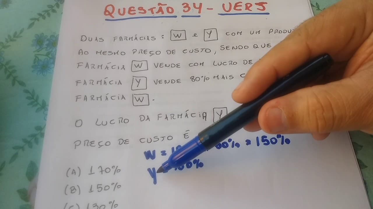 Thumbnail: UERJ 2018: Matemática Fácil !!! PORCENTAGEM !!