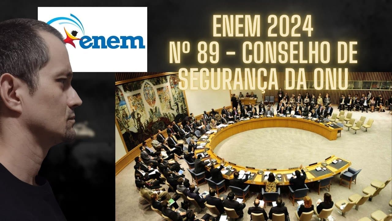 Thumbnail: ENEM 2024 - CONSELHO DE SEGURANÇA DA ONU - Questão 89 - Caderno Azul
