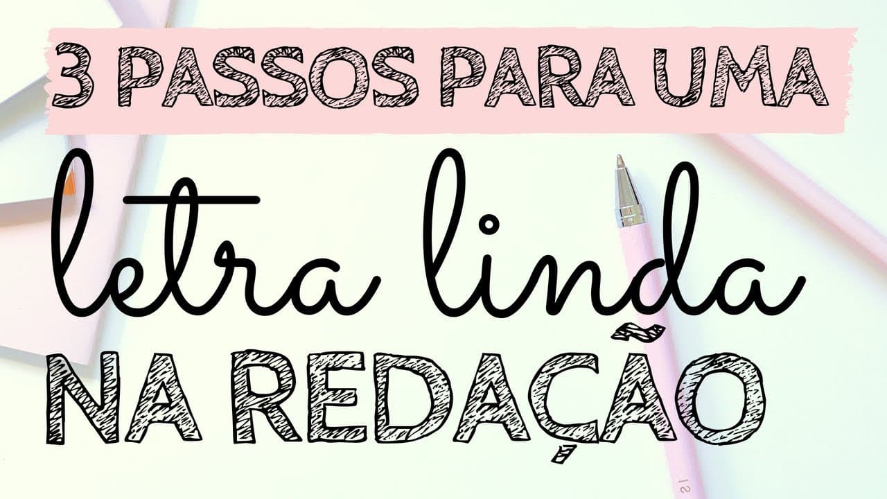 Thumbnail: Tutorial para melhorar sua letra e não zerar na redação + freebie