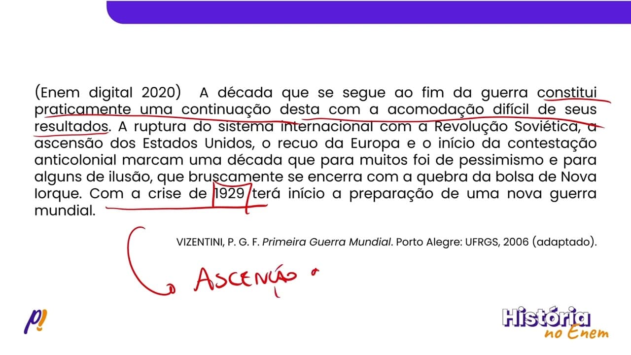 Thumbnail: ENEM DIGITAL 2020 - IDADE CONTEMPORÂNEA: TOTALITARISMOS E O MUNDO BIPOLAR | A década que se segue...